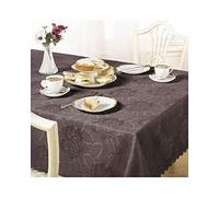 Emma Barclay Nappe Ronde en Jacquard Motif Roses damassées Chocolat 160 cm