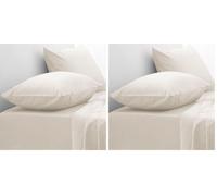 Emma Barclay Paire de taies d'oreiller en Percale 180 Fils Ivoire (Lot de 2)