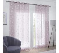 Emma Barclay Panneau en Voile à œillets, Polyester, Rose, 57x54 (145x137cm)