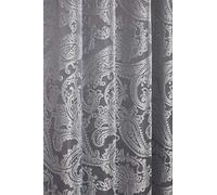 Emma Barclay Rideaux doublés Duchesse Jacquard plissés en Argent, Largeur 168 x 228 cm, 100% Polyester, Largeur 228,6 cm