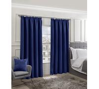 Emma Barclay Rideaux occultants plissés tissés à Isolation Thermique pour Chambre à Coucher et Salon - Collection Cali (167,6 x 137,2 cm) (Bleu Marine)
