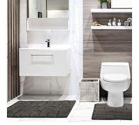 Emma Barclay Waves Lot de 2 Tapis de Bain en Pur Coton Jacquard Anthracite 50 x 80 cm