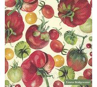 Emma Bridgewater tomates ihr Lot de 20 serviettes en papier 3 plis carré de 33 cm