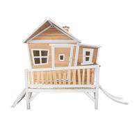 AXI Emma Maison Enfant avec Toboggan Blanc | Aire de Jeux pour l'extérieur en marron & Blanc | Maisonnette / Cabane de Jeu en Bois FSC