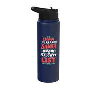 Emma Christmas Santa dit un nom drôle avec Emma Stainless Steel Insulated Water Bottle
