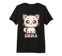 Emma Cute Kitty Cat Design pour Fille Nom Emma T-Shirt Haut de Gamme