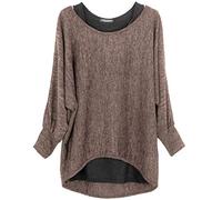 Emma & Giovanni - Pull à Manche Longue (2 pièces) - Femme (Choco, S-M)