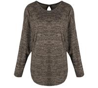 Emma & Giovanni - Pull Fin avec Dos Ouvert, Style Chauve Souris - Femme (Chocolat, M-L)