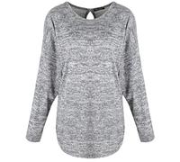 Emma & Giovanni - Pull Fin avec Dos Ouvert, Style Chauve Souris - Femme (Gris, M-L)