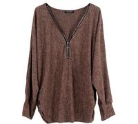 Emma & Giovanni - Top/Pull Zip (Taille S à XXL) - Femme (Chocolat, M-L)
