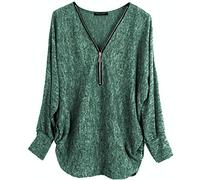 Emma & Giovanni - Top/Pull Zip (Taille S à XXL) - Femme (Vert, XL-XXL)