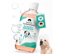 Emma Grün® Shampooing pour chien Sensitiv 500 ml à l'huile d'arbre à thé | Soin doux pour les peaux sensibles, convient à toutes les races, populaire en saison des tiques, sensation de fourrure douce