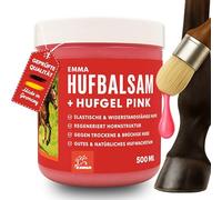 EMMA Huffett Horses with Laurel Oil Gel pour sabot Rose I Baume pour sabots sains I Graisse de sabot pour chevaux avec pinceau Appliquer contre les sabots secs Jet Rot Horse Medium I Agent de
