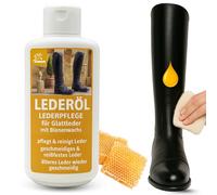 EMMA Huile de Pied de Boeuf pour Cuir à la Cire d'Abeille - Graisse pour Cuir Voiture et Équitation - Entretien Intensif, Incolore, 500ml