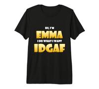 Emma Joke IDGAF Meme Funny Halloween Girl Costume for Emmas T-Shirt Haut de Gamme
