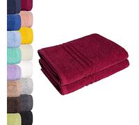 Emma Lot de 2 serviettes de sauna 80 x 200 cm Bordeaux 500 g/m²
