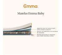 Emma | Matelas Emma Baby 60x120 cm | De 0 à 5 ans | Douceur Confort Sécurité | Ultra Respirant et Réversible | Housse Lavable