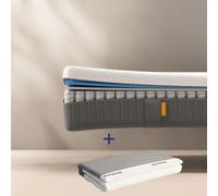EMMA Matelas Original II 90x190 + Prot¿ge-Matelas Ressorts + Mousse ¿ M¿moire de Forme Soutien Respirabilit¿ 5 couches