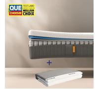 EMMA | Matelas Original II 90x190 + Protège-Matelas | Ressorts + Mousse à Mémoire de Forme | Soutien Respirabilité | 5 couches
