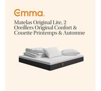 Pack Matelas Original Lite 140x190, 2 Oreillers Original Confort 50x70 et Couette Printemps & Automne 240x220