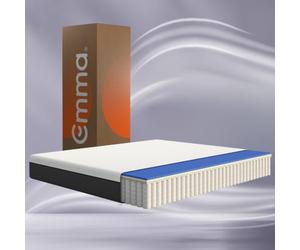 Emma Matelas Original Plus | Hybride II | Mousse à mémoire de Forme et Ressorts ensachés | 180x200 cm | Hauteur 25cm | Moyen-Ferme (H7) | Soutien à 5 Zones | Ergonomique | Ultra-Respirant | Air +