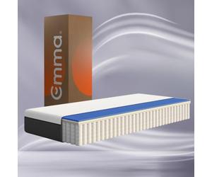 Emma Matelas Original Plus | Hybride II | Mousse à mémoire de Forme et Ressorts ensachés | 90x200 cm | Hauteur 25cm | Moyen-Ferme (H7) | Soutien à 5 Zones | Ergonomique | Ultra-Respirant | Air +