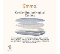 EMMA | Oreiller Emma Orginal Confort Elite 40x70 cm | Soutien Souple et Moelleux | AirGrid® Ultra Respirant | Lavable en Machine