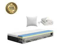 EMMA Pack Hybride 90x190 + Matelas Mémoire de Forme + Ressorts + Oreiller Emma Original Confort +