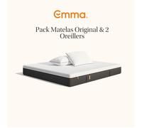 EMMA | Pack Matelas Emma Original+ 140x200 + 2 Oreillers Emma Original Confort | Mémoire de Forme + Ressorts | Housse Respirante