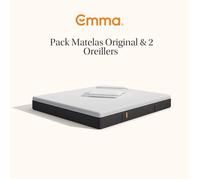 EMMA | Pack Matelas Hybride II 200x200 + Oreillers Original | Mémoire de Forme+Ressorts | MEILLEUR CHOIX Emma | Respiration