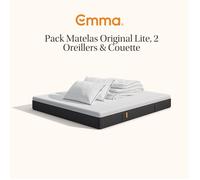 EMMA | Pack Matelas Original II 140x190 + Couette +2 Oreillers Nuage Essentiel | Ressorts + Mousse à Mémoire de Forme | 5 Couches