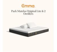EMMA | Pack Matelas Emma Original Lite+ 140x200 + 2 Oreillers Emma Original Confort | Ressorts + Mémoire de Forme
