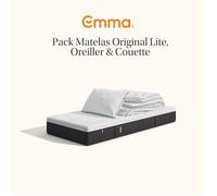 EMMA Pack Matelas Emma Original Lite+ 90x190 + Oreiller Emma Original Confort Elite + Couette Été Emma