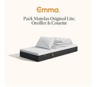 EMMA Pack Matelas Emma Original Lite+ 90x200 + Oreiller Emma Original Confort + Couette Été Emma
