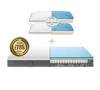 EMMA | Pack Matelas Hybride 140x190 cm + Oreillers | MEILLEUR CHOIX Emma | Mémoire de forme+Ressorts | Dos Apaisé | Confort Optimal