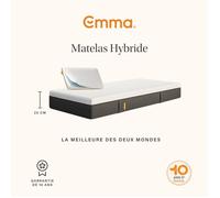 EMMA Pack Matelas Hybride 80x200 cm + Oreiller + MEILLEUR CHOIX Emma + Mémoire de forme+Ressorts + Dos Apaisé