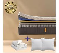 Emma Pack Matelas Hybride Ii 180x200 + 2 Oreillers Nuage Essentiel + Couette Mémoire De Forme+Ressorts Meilleur Choix Emma