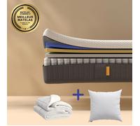 EMMA | Pack Matelas Hybride II 80x200 + Oreiller Nuage Essentiel + Couette | Mémoire de Forme +Ressorts | MEILLEUR CHOIX Emma