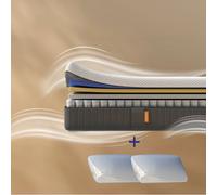 EMMA Pack Matelas Hybride II Plus 140x190 + Oreiller Nuage Elite 70x40 Mémoire de Forme + Ressorts Housse Plus Respirante