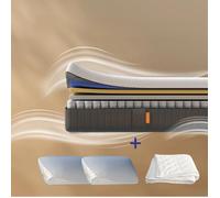 EMMA | Pack Matelas Hybride II Plus 140x190 + Oreiller Nuage Elite + Couette | Mémoire de Forme + Ressorts | Housse Plus Respirante
