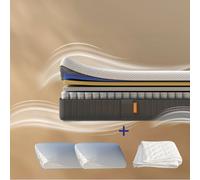 EMMA Pack Matelas Hybride II Plus 140x190 + Oreiller Nuage Elite + Couette Mémoire de Forme + Ressorts Housse Plus Respirante