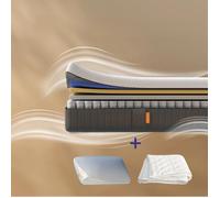 EMMA | Pack Matelas Hybride II Plus 80x200 + Oreiller Nuage Elite + Couette | Mémoire de Forme + Ressorts | Housse Plus Respirante
