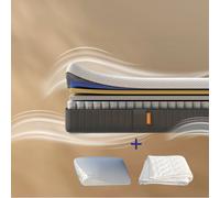 EMMA Pack Matelas Hybride II Plus 90x190 + Oreiller Nuage Elite + Couette Mémoire de Forme + Ressorts Housse Plus Respirante