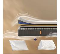 EMMA Pack Matelas Hybride II Plus 90x200 + Oreiller Nuage + Couette Légère Mémoire de Forme + Ressorts Housse Plus Respirante