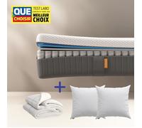 EMMA | Pack Matelas Original II 160x200 + Couette + Oreillers Nuage Essentiel | Ressorts + Mousse à Mémoire de Forme | 5 Couches