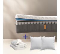 Emma Pack Matelas Original Ii 180x200 + Couette + Oreillers Nuage Essentiel Ressorts + Mousse À Mémoire De Forme 5 Couches