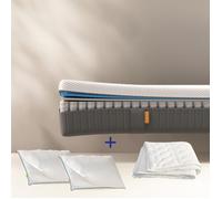 EMMA | Pack Matelas Original II Plus 180x200 + Oreiller Nuage + Couette Légère| Ressorts + Mémoire de Forme | Housse Plus