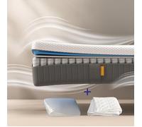 EMMA | Pack Matelas Original II Plus 90x200 + Oreiller Nuage Elite + Couette | Ressorts + Mémoire de Forme | Housse Plus Respirante
