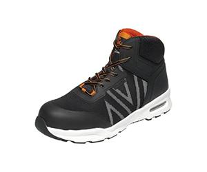 EMMA Safety MM43264747 Chaussures de Sécurité Athlétiques - Textile Tricoté respirant pour un Confort et des Performances Optimaux - Modèle: New York - Taille EU: 47 - Couleur: Noir & Gris