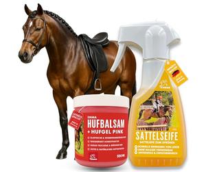 EMMA Savon de selle en cuir + graisse pour chevaux rose I Kit d'entretien du cuir et des chevaux pour l'entretien de la selle, bottes en cuir, bridon, entretien du cuir, voiture, canapé, chaussures
